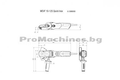 Ъглошлайф с плоска глава 125мм 1000W - Metabo WEVF 10-125 Quick Inox 