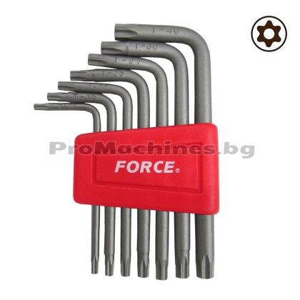 Шестограми TORX с отвор Т10Н-Т40Н 7бр - Force 5071T 