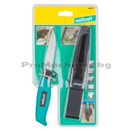 Нож назъбен с калъф 95мм - Wolfcraft 