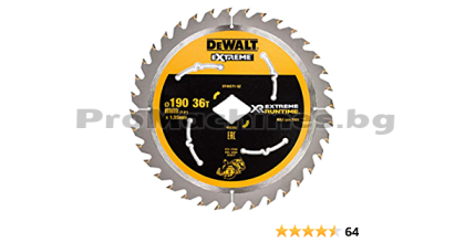 Диск циркулярен 190x1.55 мм, 36 z Extreme Runtime -DeWALT DT40271