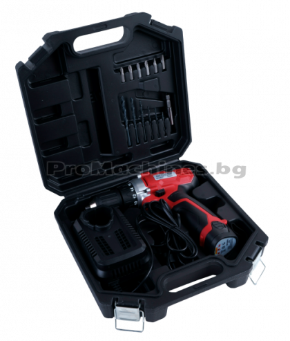 Винтоверт Li-ion 12V, 2-ск., 1300mAh, 1h, 25Nm, аксесоари – Raider, RDP-CDL03L 