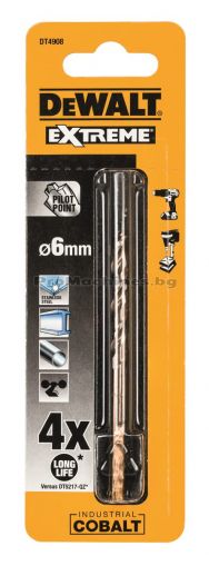 Свредло за метал HSS-CO Extreme КОБАЛТ - ф 6.0 мм - DEWALT DT4908