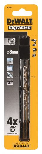 Свредло за метал HSS-CO Extreme КОБАЛТ - ф 8.0 мм - DEWALT DT4912