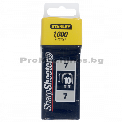 Скоби за такер, тип 7 CT100 за кабели, 10 мм., 1000 бр. - Stanley 1-CT106T