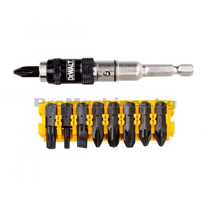 Комплект битове от 10 части с магнитен държач с чупещо се рамо - Dewalt,DT70518T