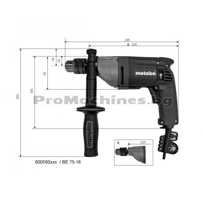 Бормашина 750W 75Nm   METABO BE 75-16 ZKBF