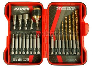 Накрайници и свредла шестостен 20бр комплект - Raider 