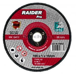 Диск за метал за пневматичен ъглошлайф Ф100x1.0x16мм - Raider 