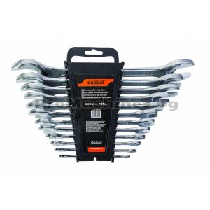 Ключ гаечен CR-V, к-т 12бр. 6-32мм на стойка - Gadget 