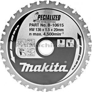 Диск за циркуляр за метал 136х20 Т30 - Makita 