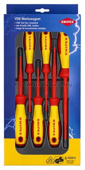 Отвертки изолирани Slim 6 части - Knipex 00 20 12 V02 