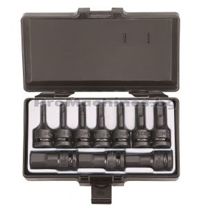 Вложки 1/2 ударни шестограм 4-19мм 10бр - Force 41012 