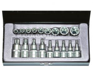 Вложки 3/8-1/2 Е10-Е18 и вложки 3/8-1/2 TORX Т20-Т60 18бр - Force 4192 