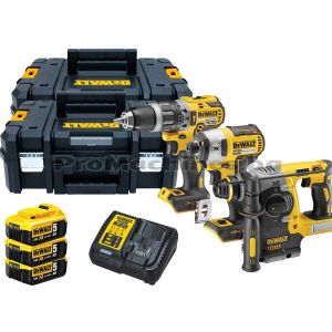 Винтоверт DCD796 + импакт DCF887 + перфоратор DCH273 3x5Ah - DeWalt DCK368P3T 