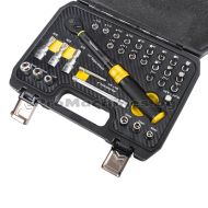  К-кт динамометричен ключ с вложки и удължител 1/4 5-25Nm TMP 