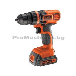 Акумулаторен винтоверт - Black&Decker EGBL18B, 18V, 2 бр. 1.5Ah батерии