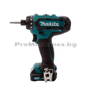 Винтоверт акумулаторен - Makita DF031DSAE, Li-Ion 10.8 V, 2.0 Ah, I/0-450, II/0-1700 об., 14/30 Nm