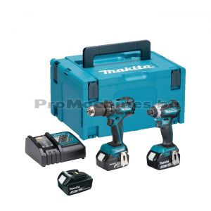 Акумулаторен комплект ударни винтоверти – Makita DHP459 + DTD153Z, 3 бр. Li-Ion батерии 3 Ah