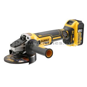 Ъглошлайф акумулаторен безчетков - DeWALT DCG405P2, 125 мм. 18V XR Li-lon, 2 бр. 5Ah батерии, зарядно DCB115, TSTAK