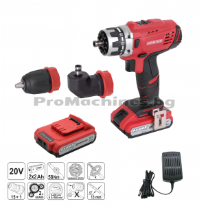 Акумулаторна бормашина / винтоверт с ъглова глава 20V 58 Nm - Raider RDP-CDL21