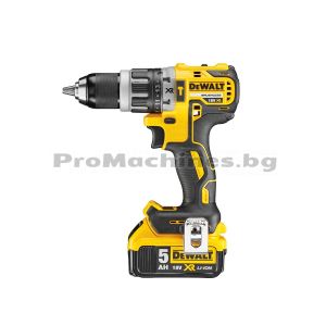 Компактен винтоверт - акумулаторен DEWALT DCD796P2, ударен, безчетков, 18 V , 2 бр. 5.0Ah XR Li-ion батерии, в куфар