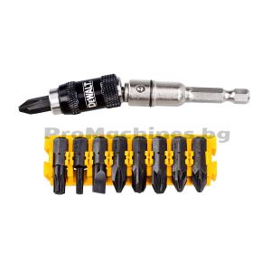 Комплект битове от 10 части с магнитен държач с чупещо се рамо - Dewalt,DT70518T