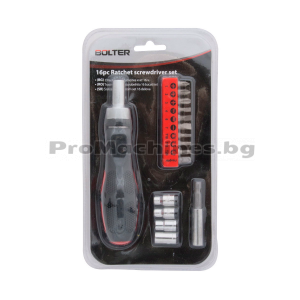Отвертка с тресчотка и битове комплект 16 части - Bolter XG53654 